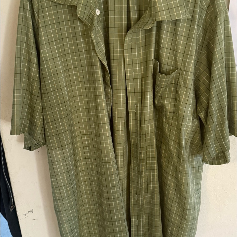 L.L. Bean Olive Checkered Shirt